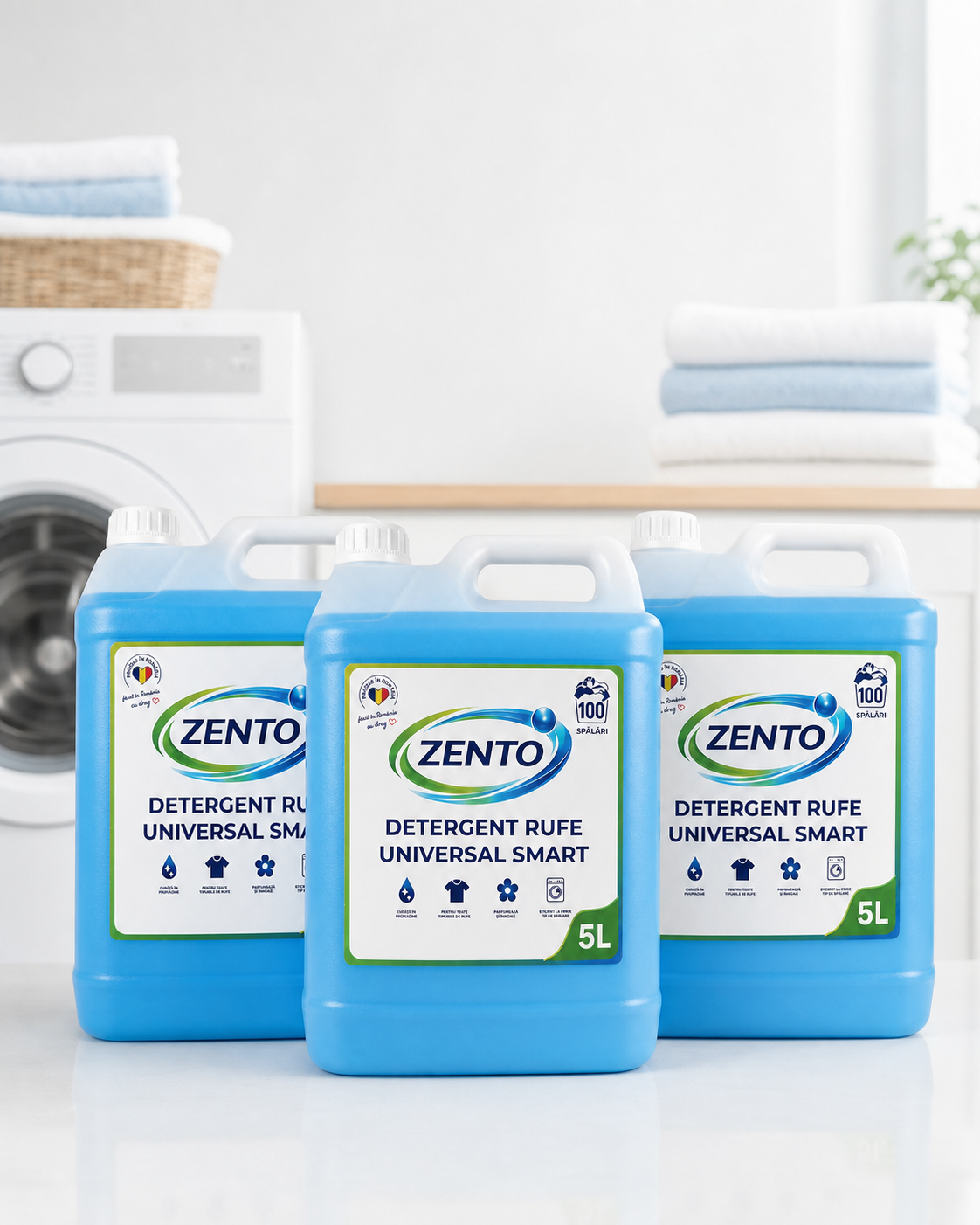 Pachet Zento cu trei bidoane de detergent universal Smart